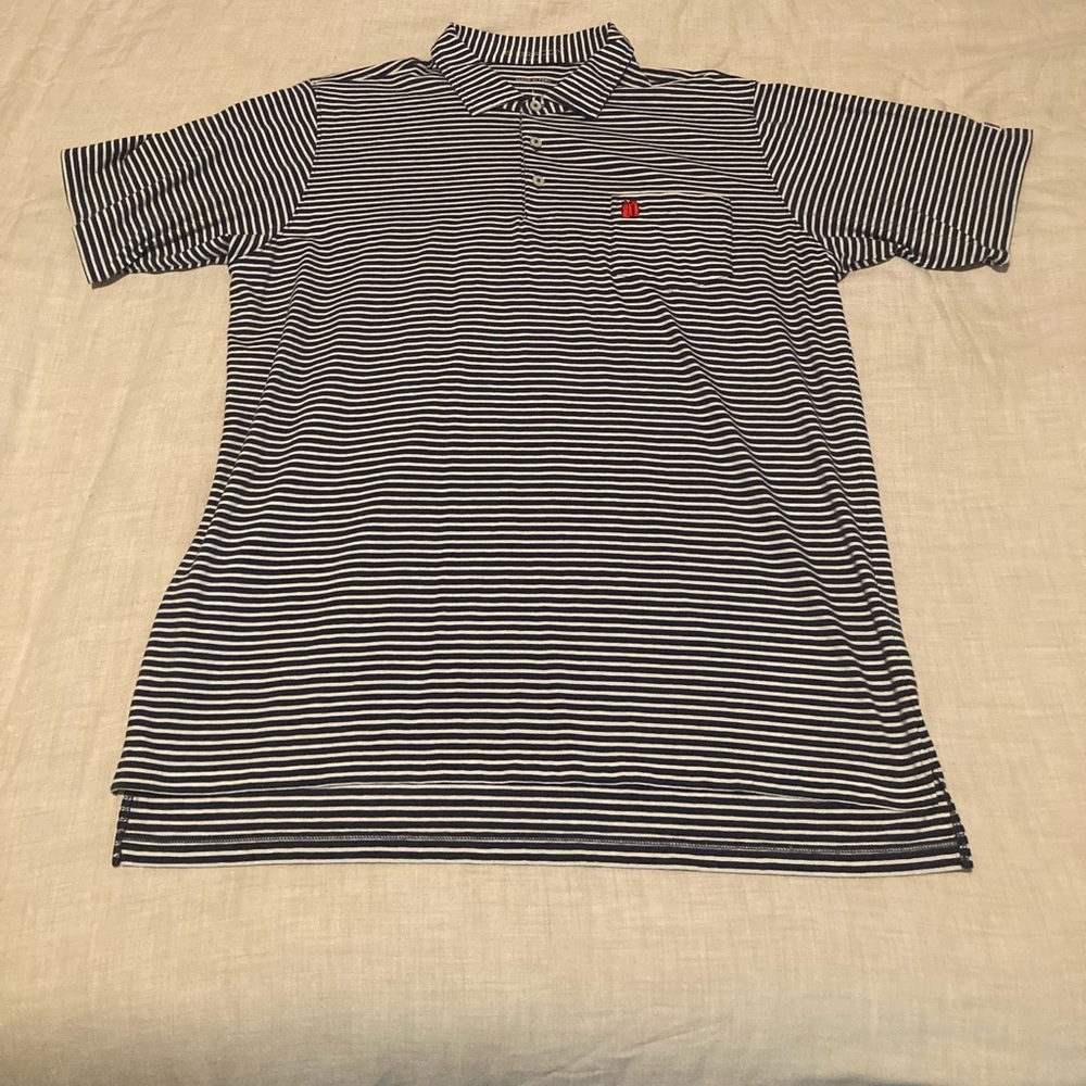 B. DRADDY Blue Striped L Summer Polo Mens Shirt